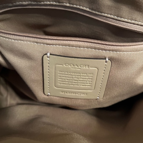 Coach Beige Logo Leather Tote with Printed Strap - Picture 5 of 5